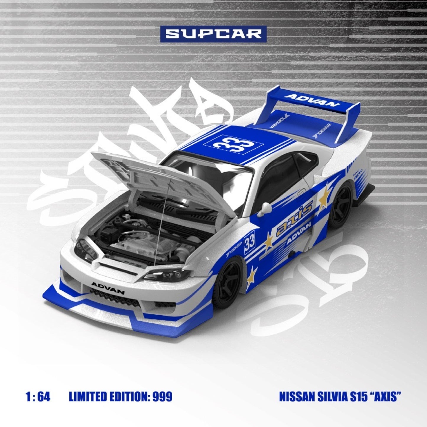 SuperCar - Pre-Order - Nissan SILVIA S15 'AXIS' 33, blue - SC646011