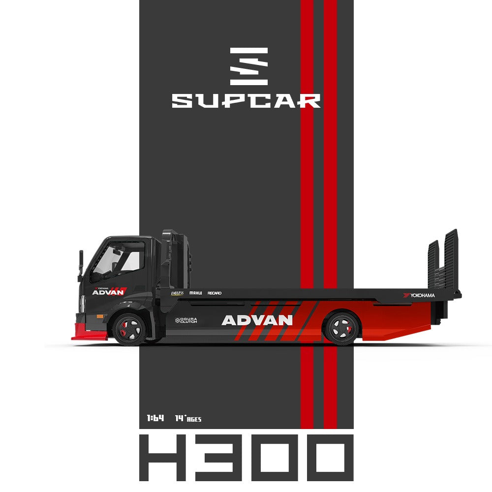 Pre-Order bis 11.06.2026 - SuperCar - H300 Flat Transport Trailer Truck - Advan - SC647241