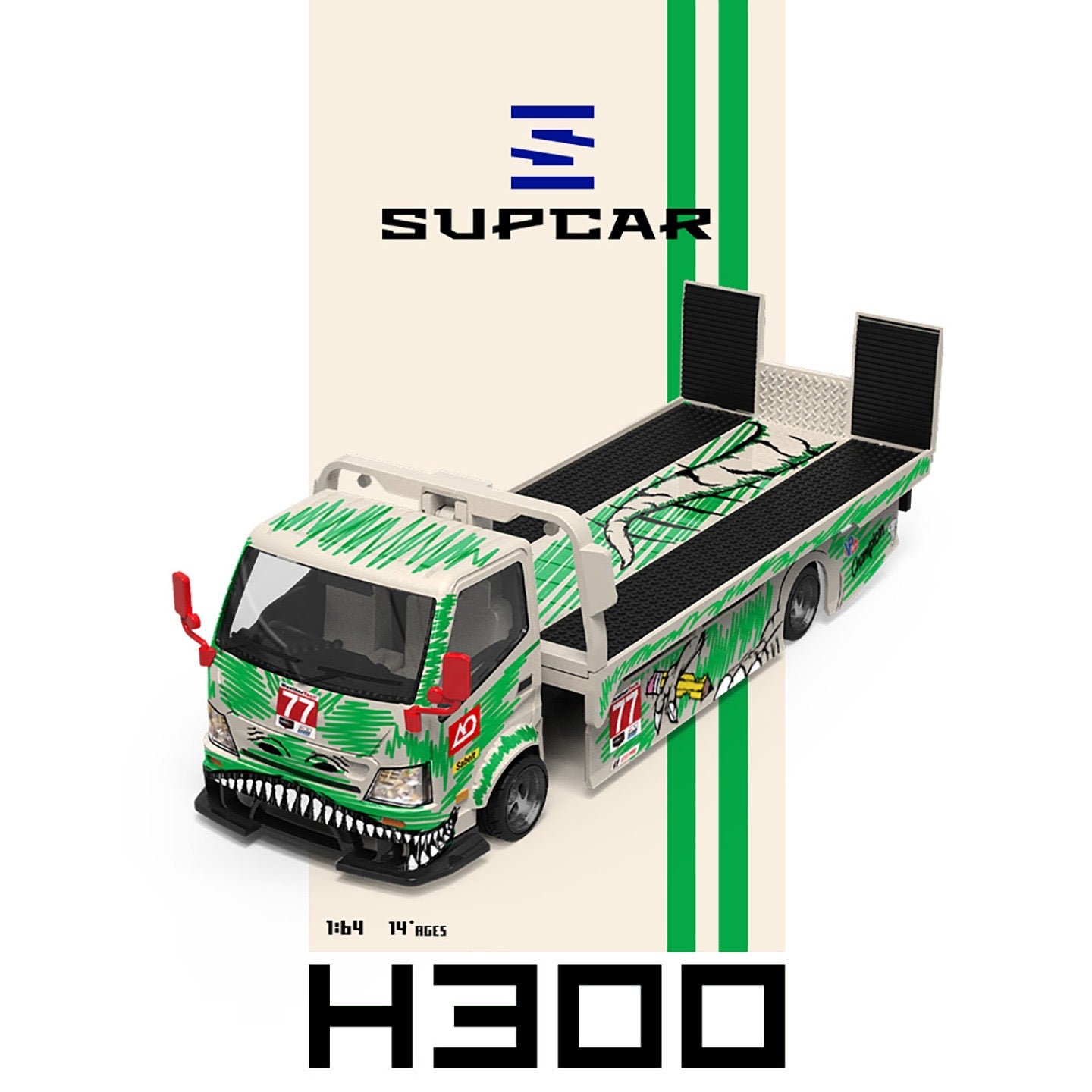 SuperCar - Pre-Order - H300 Flatbed Truck AO Racing #77 - SC647250
