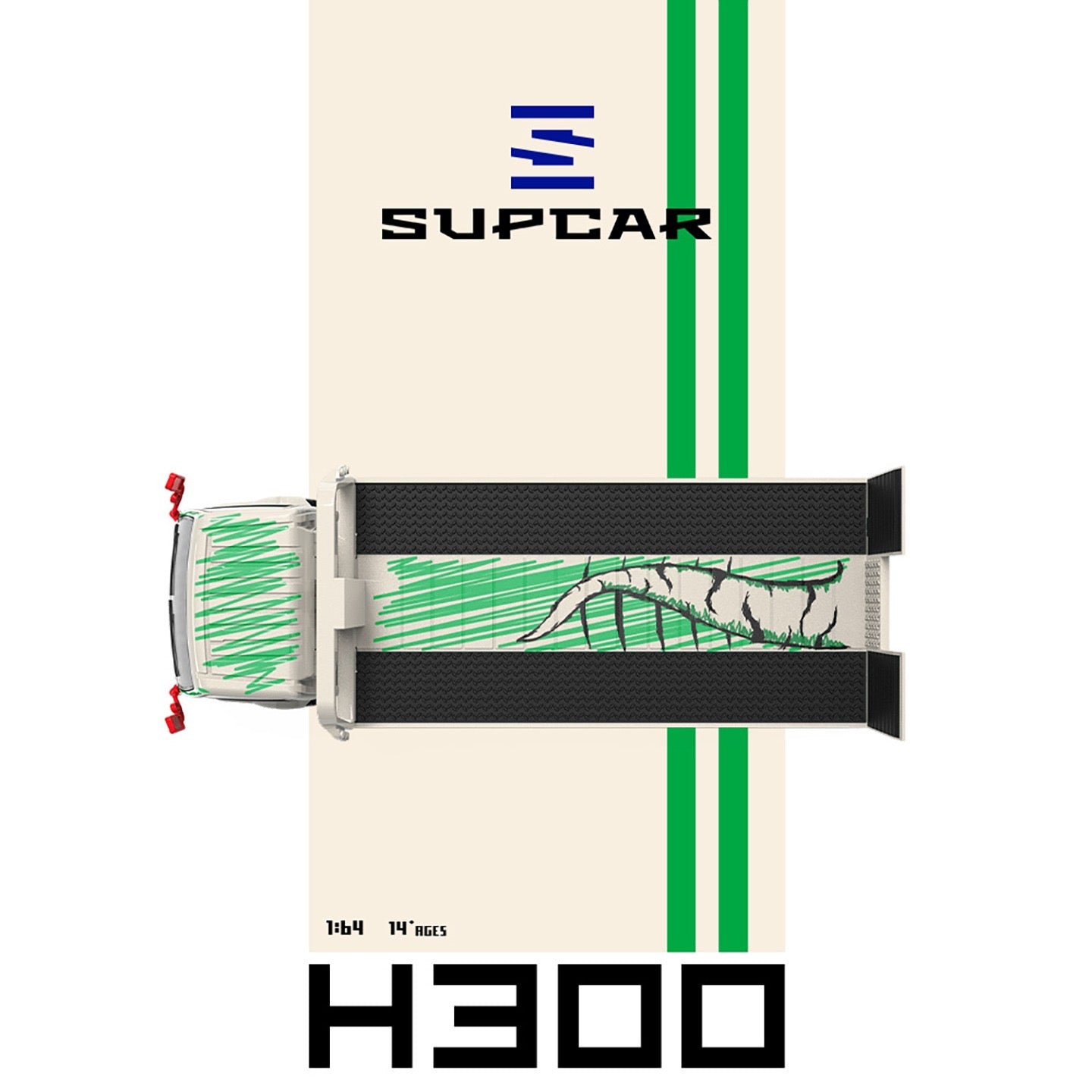 SuperCar - Pre-Order - H300 Flatbed Truck AO Racing #77 - SC647250