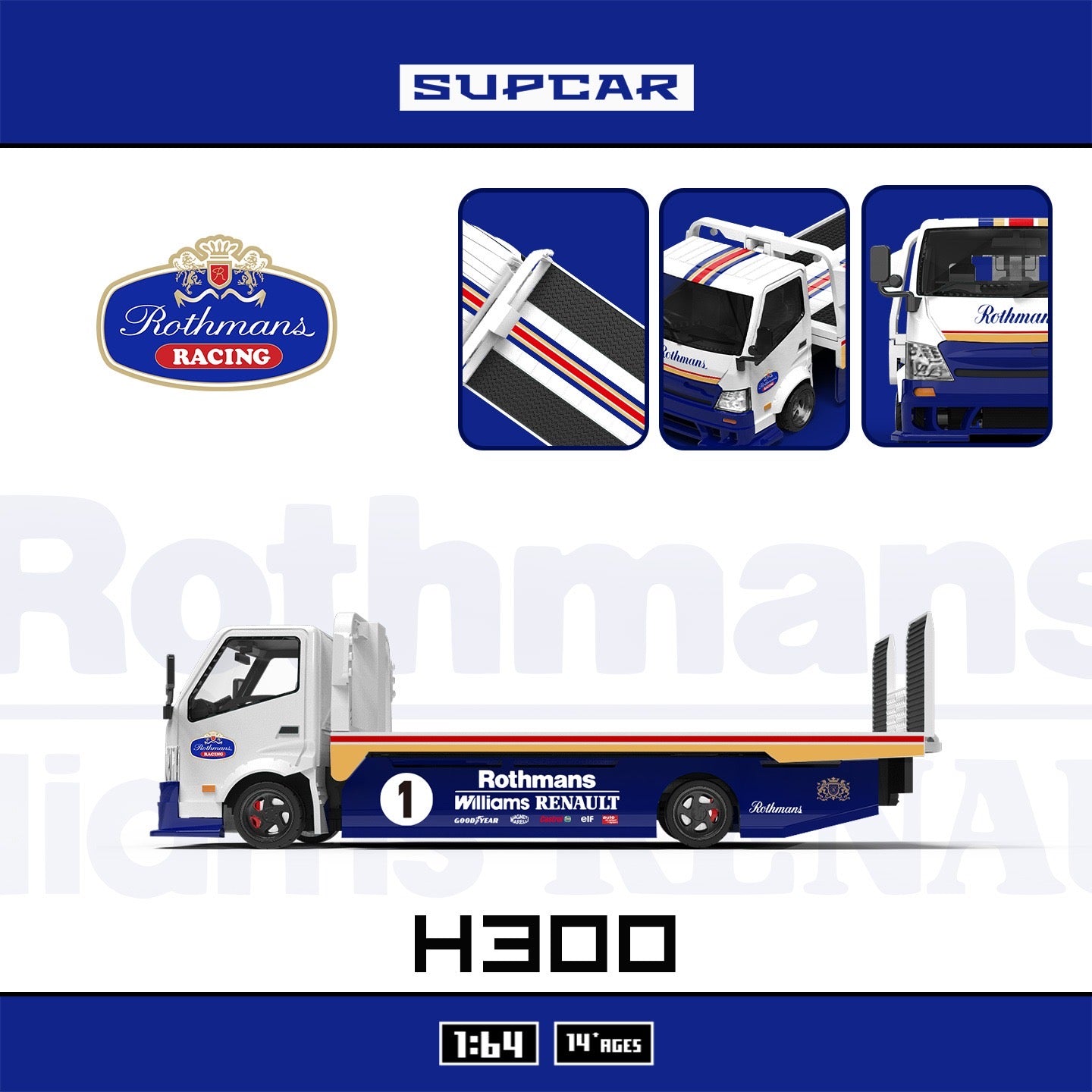 SuperCar - Pre-Order - H300 Flatbed Truck Rothmanns - SC647254
