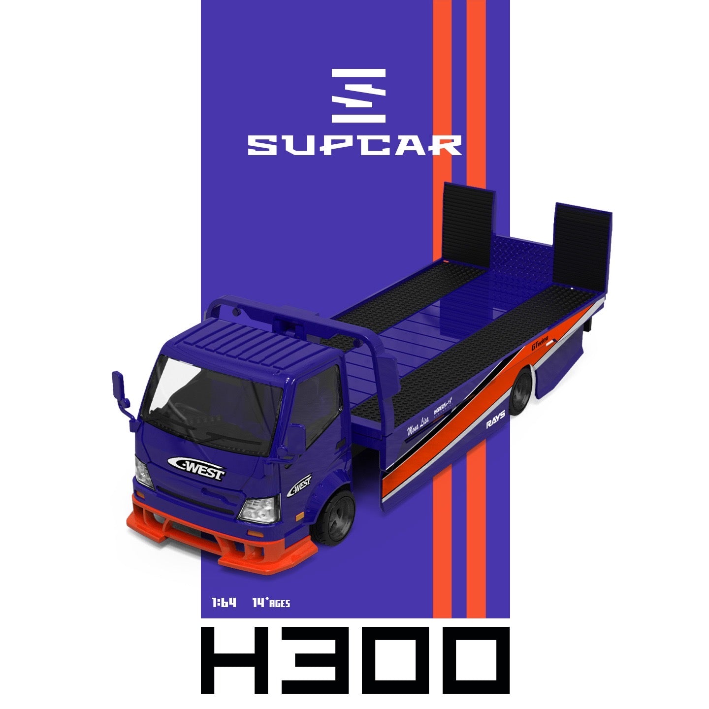 SuperCar - Pre-Order - H300 Flatbed Transport Trailer Speed and Passion - Mona Lisa - SC647256