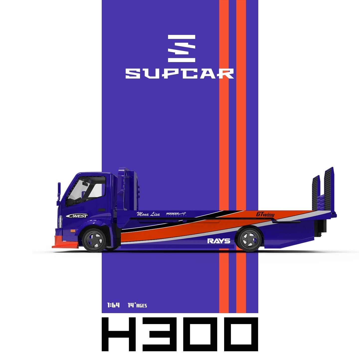 SuperCar - Pre-Order - H300 Flatbed Transport Trailer Speed and Passion - Mona Lisa - SC647256