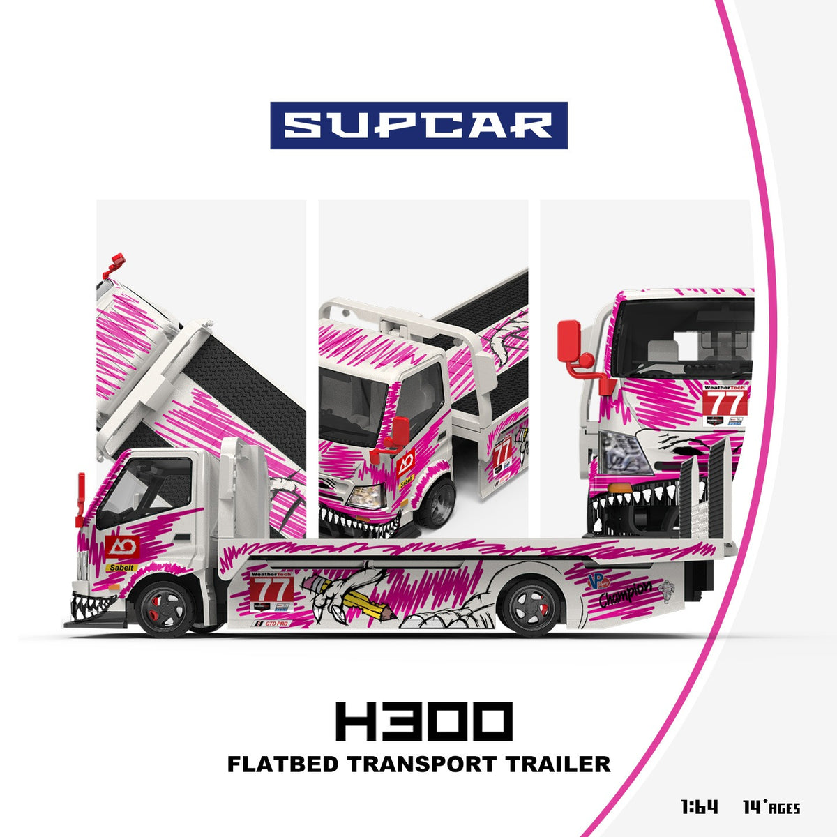 SuperCar - Pre-Order - H300 Flatbed Transport Trailer - AO Racing - SC647259