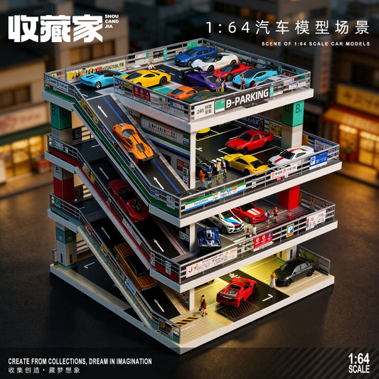 SCJ Diorama - Pre-Order - 4 Storey Car Park Diorama mit Beleuchtung - SCJ-73455