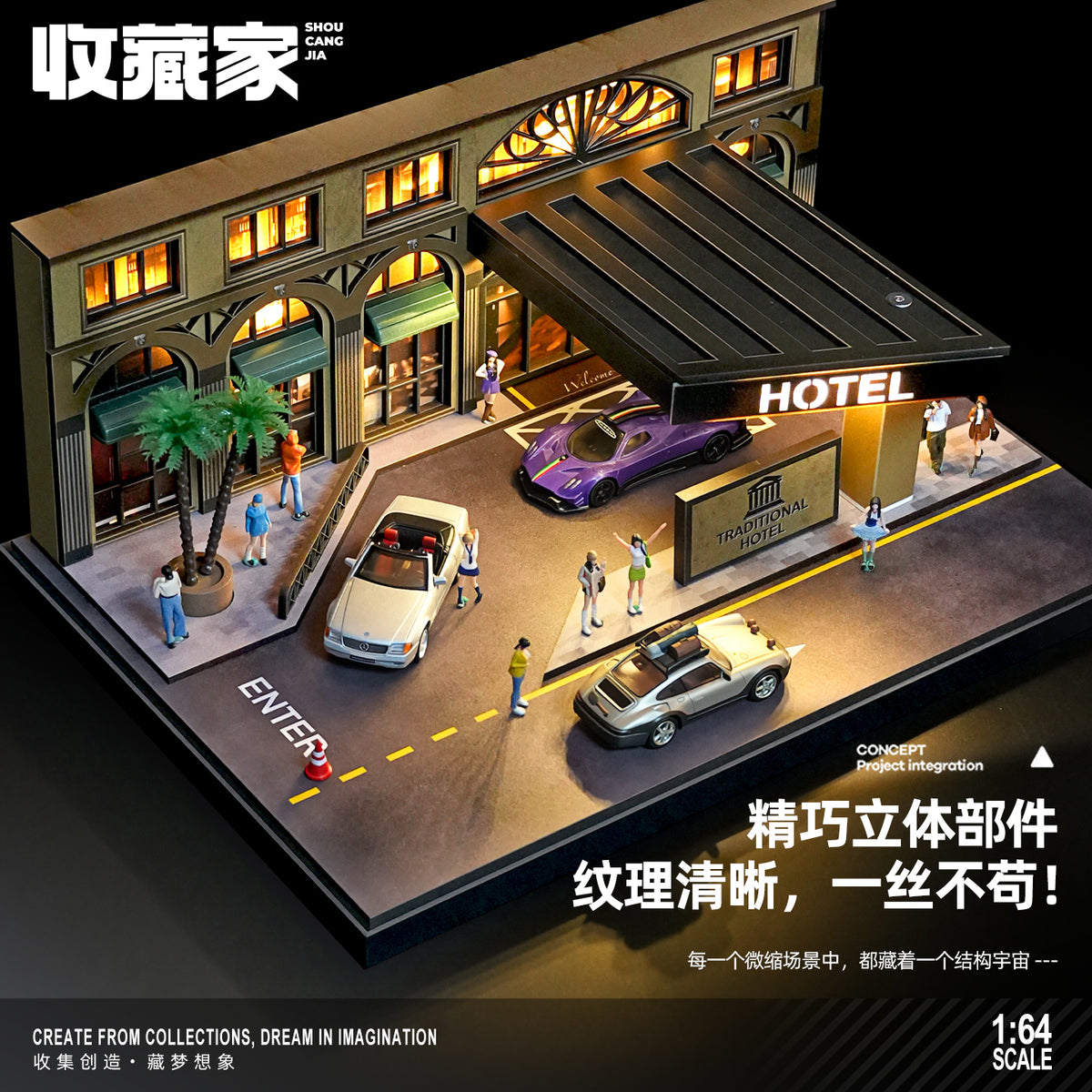 SCJ Diorama - Pre-Order - Chinese Style Hotel Scene Diorama mit Beleuchtung - SCJ-82071