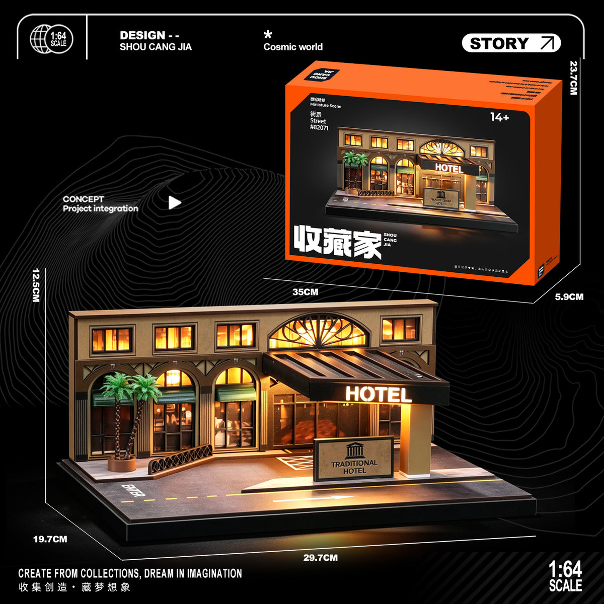 SCJ Diorama - Pre-Order - Chinese Style Hotel Scene Diorama mit Beleuchtung - SCJ-82071