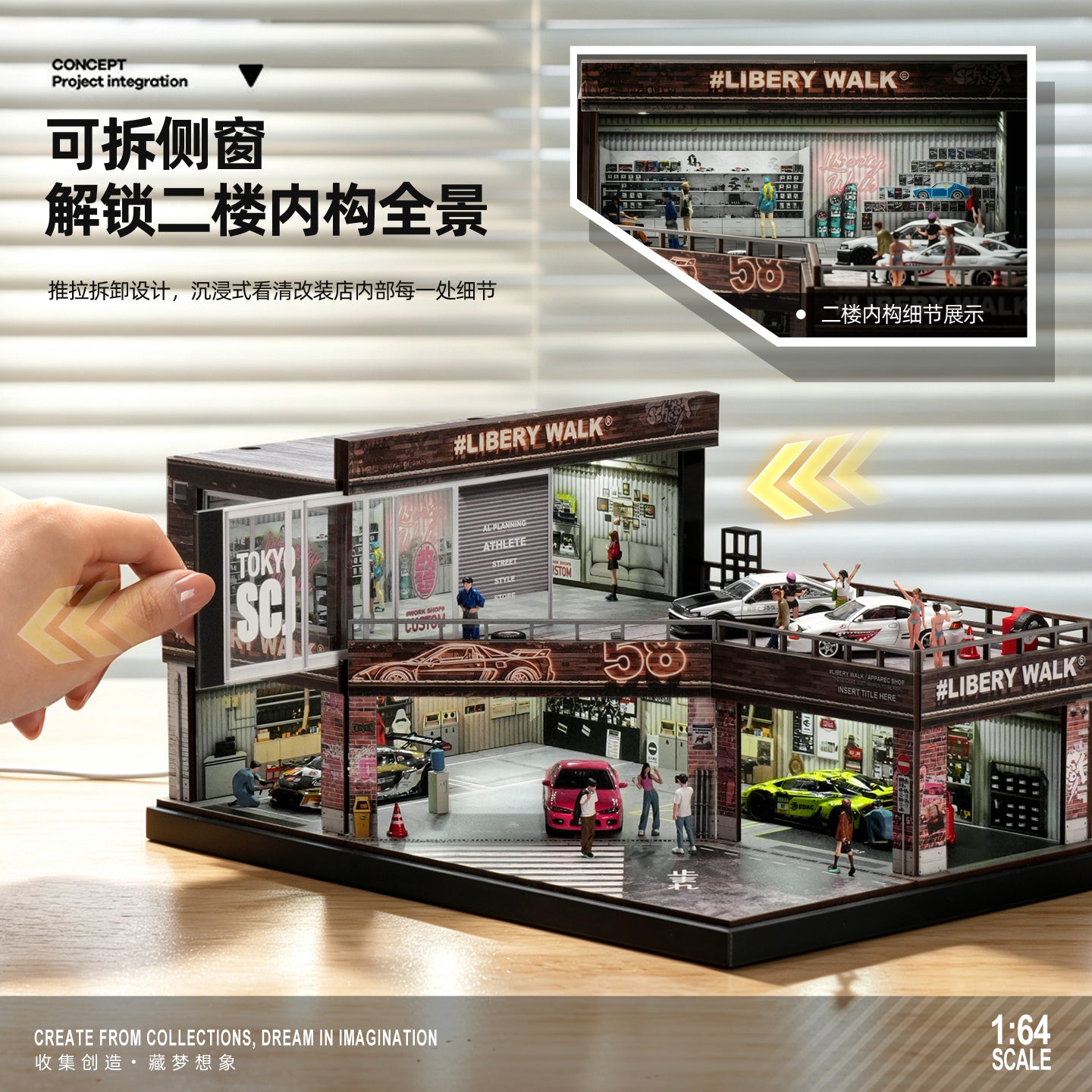 SCJ Diorama - Pre-Order - LB Garage Diorama mit Beleuchtung - SCJ-82081
