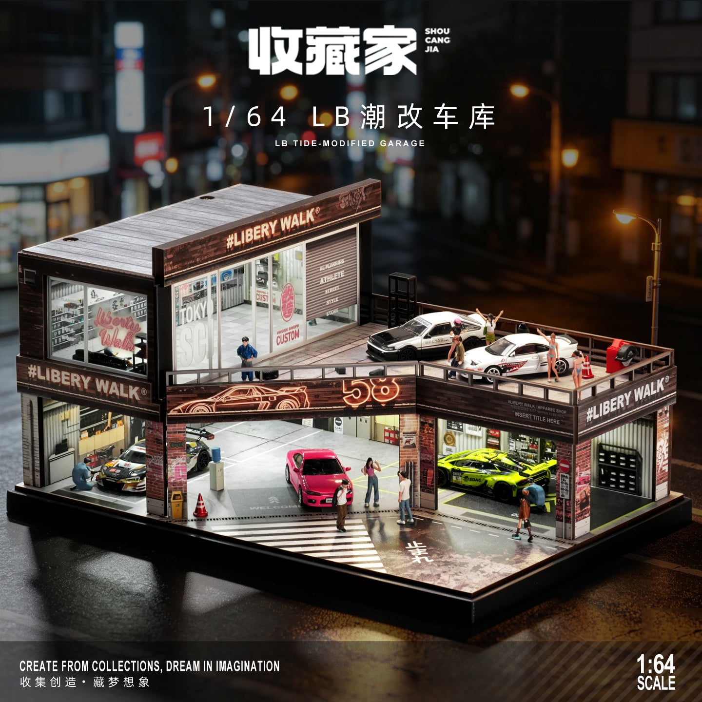 SCJ Diorama - Pre-Order - LB Garage Diorama mit Beleuchtung - SCJ-82081