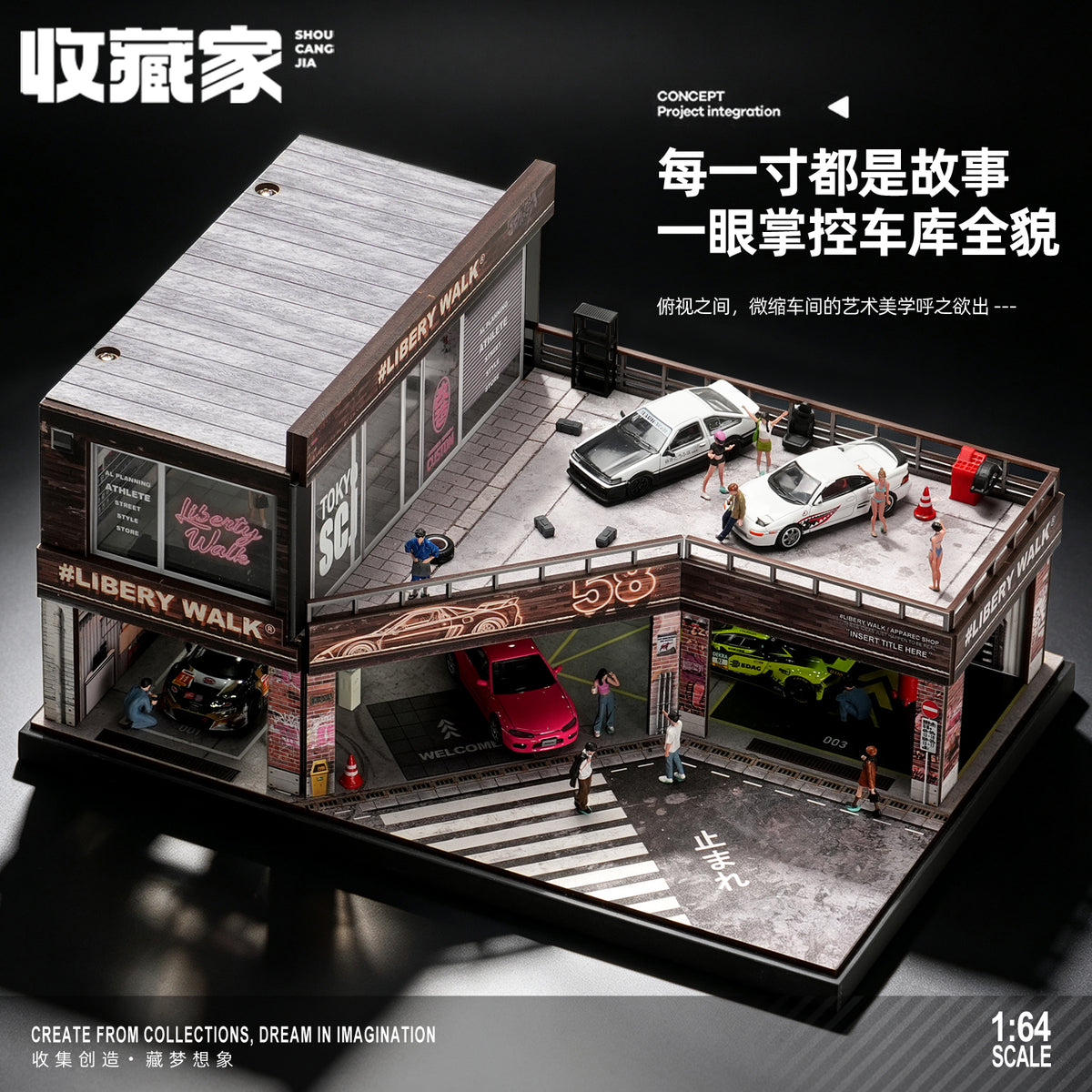 SCJ Diorama - Pre-Order - LB Garage Diorama mit Beleuchtung - SCJ-82081