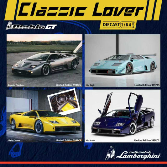 Stance Hunters - Pre-Order - Lamborghini Diablo GT, Giallo Corona Yellow - SH64-DIAGT-GC