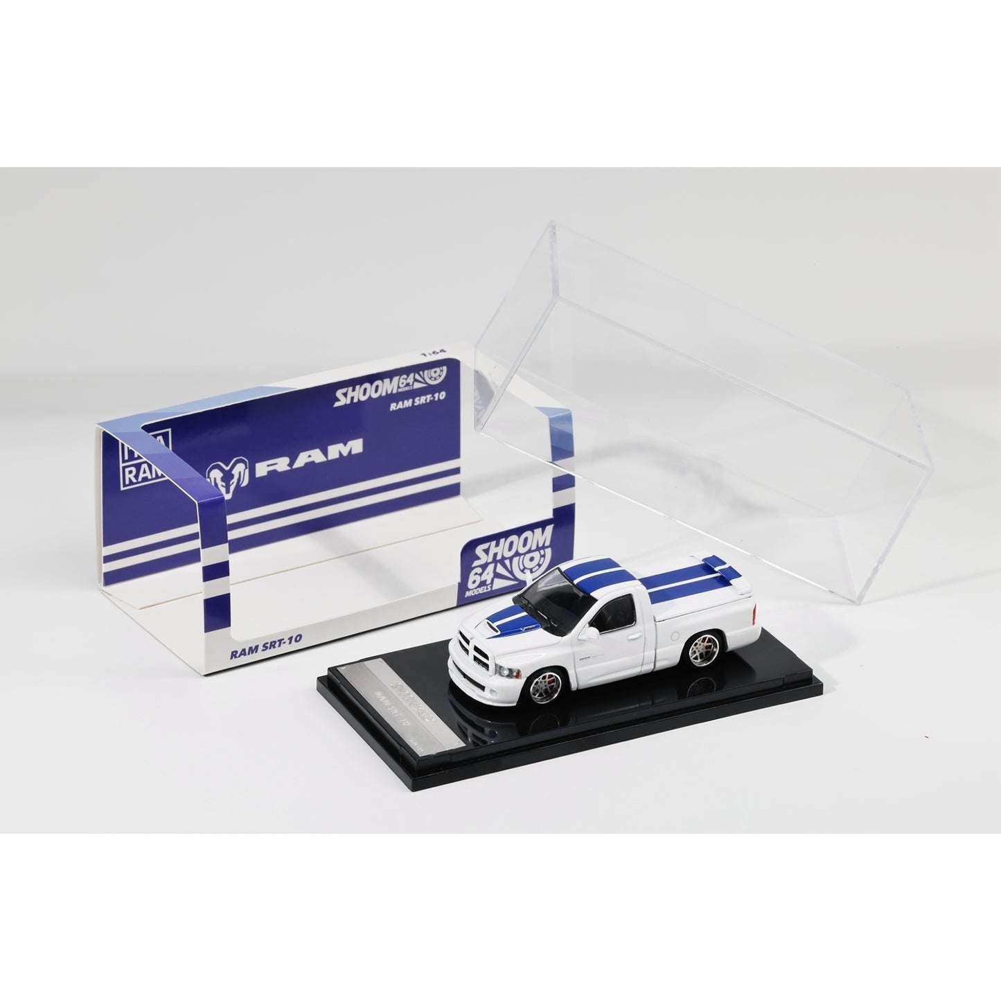 Shoom By GCD - Pre-Order - Dodge Ram SRT-10 2023 (LHD), White with Blue Livery