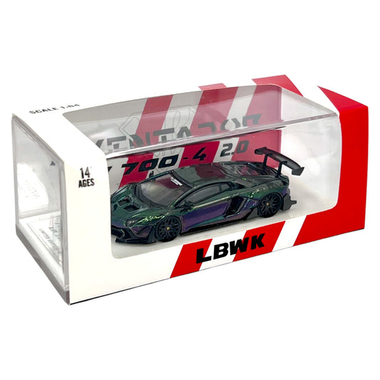 Star Model - Lamborghini Aventador LP700-4 LBWK 2.0, Chrome Carbon Gradient Chameleon Purple Green