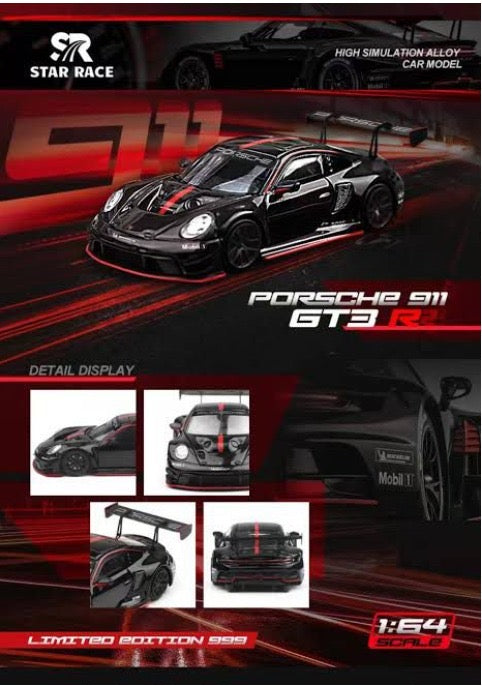 Star Race - Pre-Order - Porsche 911 GT3, Black Stripes - SR64001