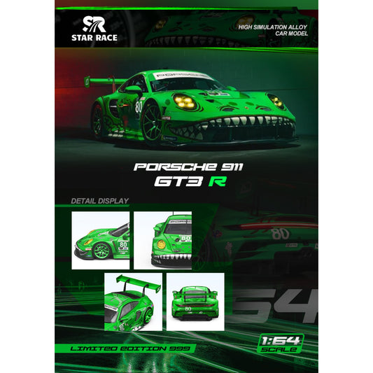 Star Race - Pre-Order - Porsche 911 GT3 R - Tyrannosaurus No. 80 green - SR64002