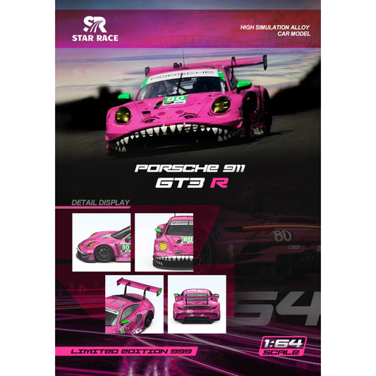 Star Race - Pre-Order - Porsche 911 GT3 R - Tyrannosaurus No. 80 pink - SR64003