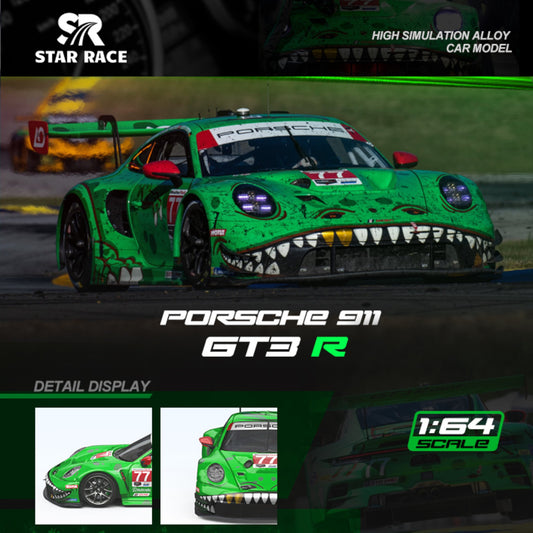 Star Race - Pre-Order - Porsche 911 GT3 R - Tyrannosaurus No. 77 green - SR64020