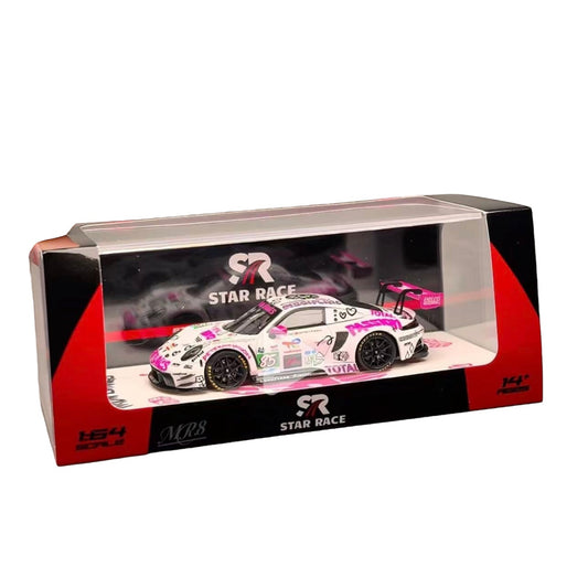 Star Race - Pre-Order - Porsche 911 GT3, white-pink - No. 85 - SR64041