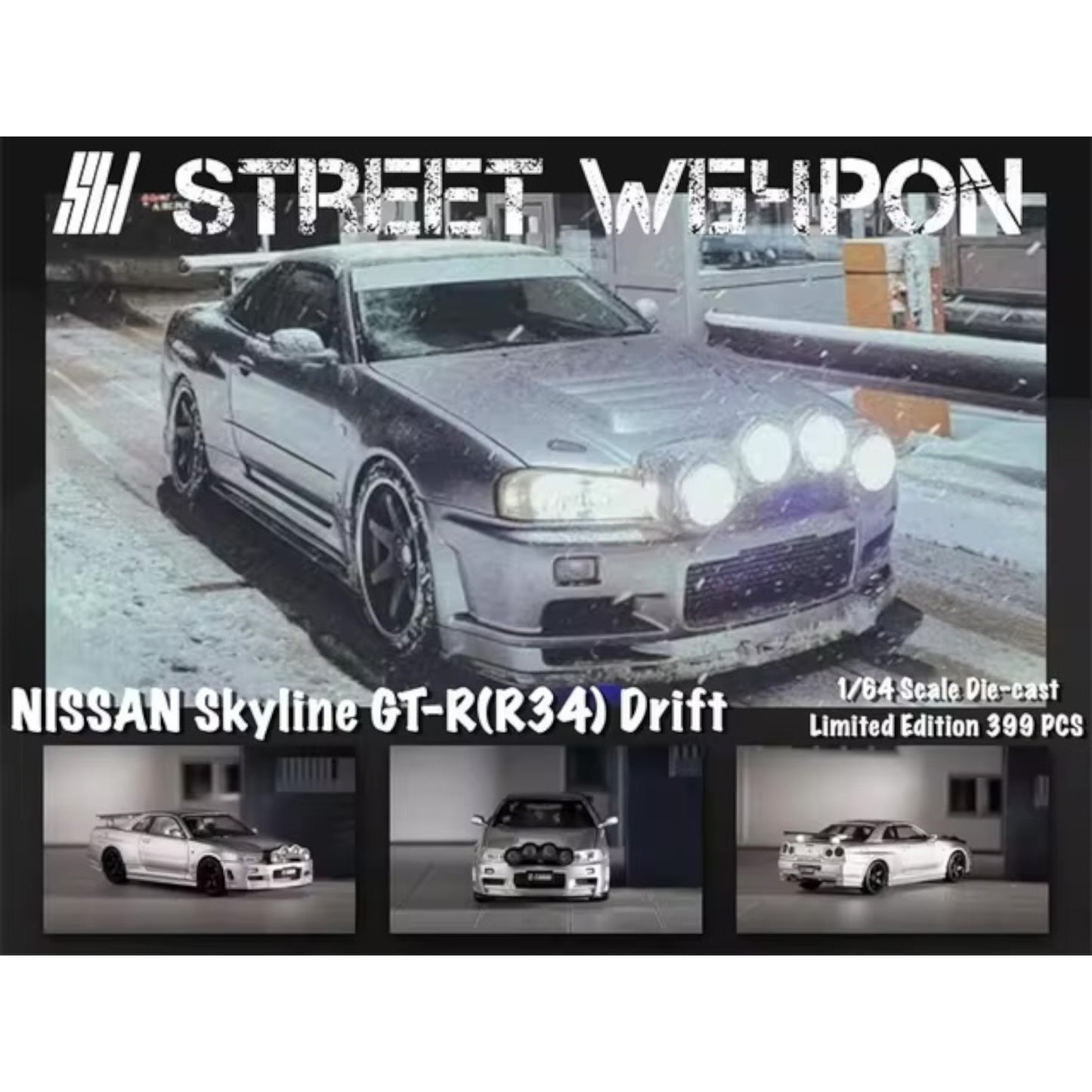 StreetWeapon - Nissan Skyline GT-R (R34) Drift, silver - SW64-R34-DFT-SIL