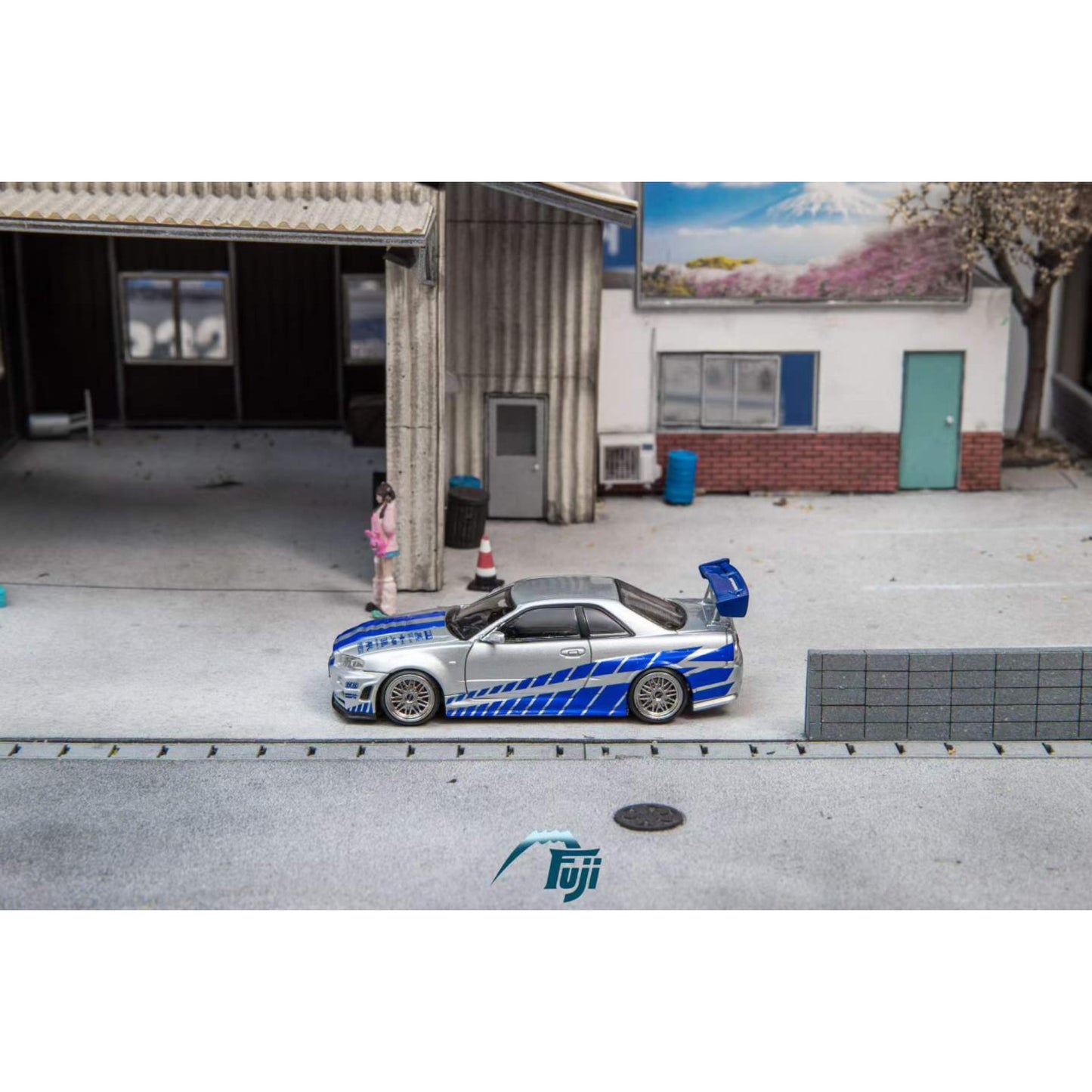 Fuji Model - Pre-Order - Nissan Skyline R34 GT-R Nismo Z-Tune, blue-silver