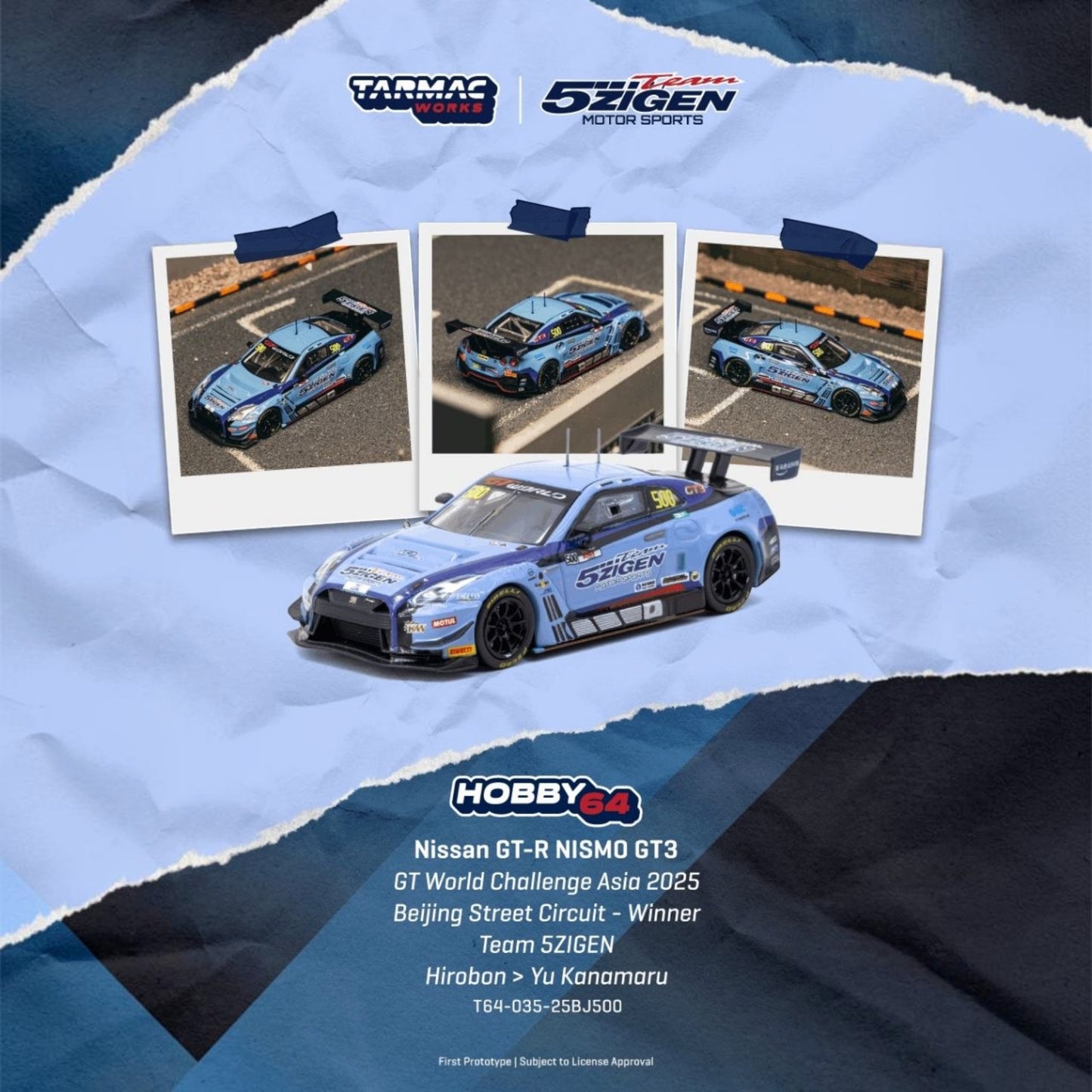 Tarmac Works - Pre-Order - 2025 Nissan GT-R R35 Nismo GT3 #500 - T64-035-25BJ500