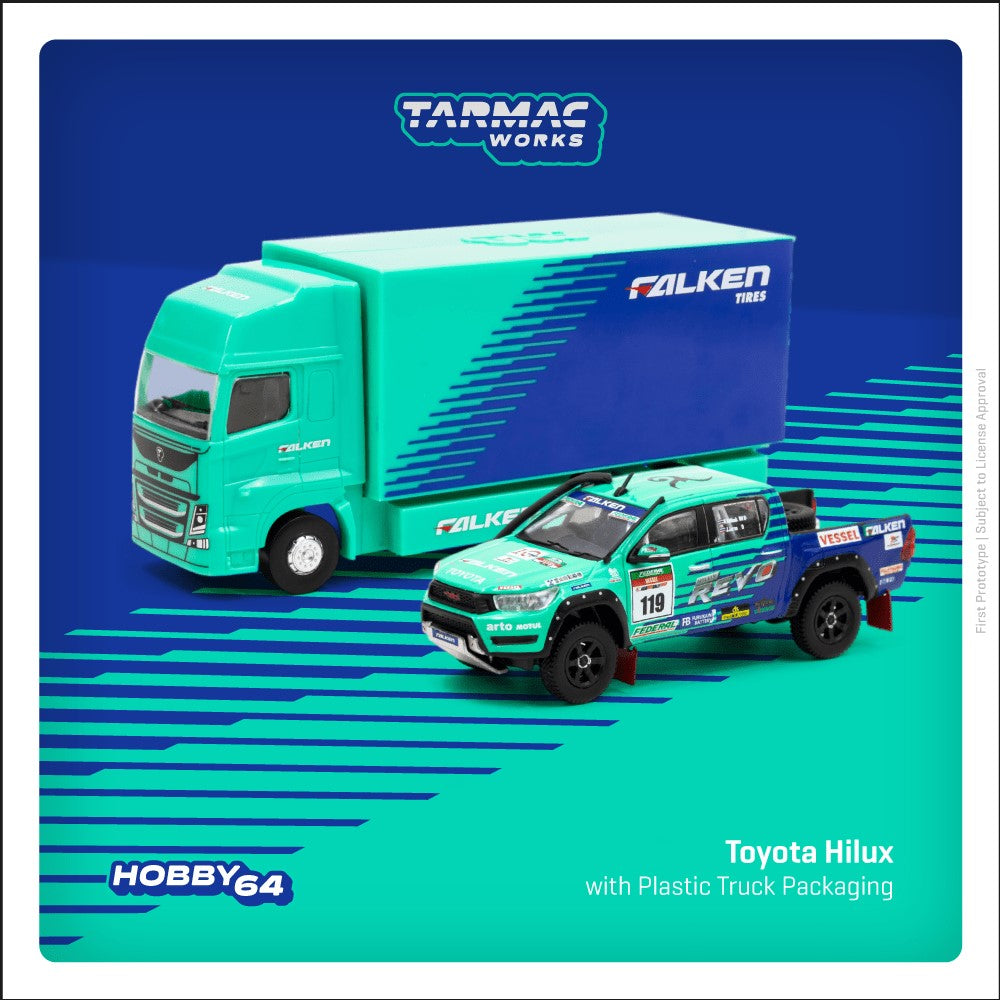 Tarmac Works - 2017 Toyota Hilux AXCR Swith mit Truck - Falken Tyres - T64-041-FAL