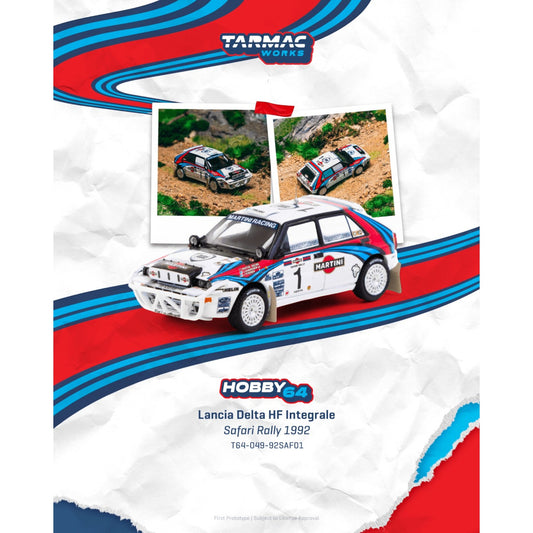 Tarmac Works - Pre-Order - 1992 Lancia Delta HF Integrale #1 Juha Kankkunen/Juha Piironen Safari Rally