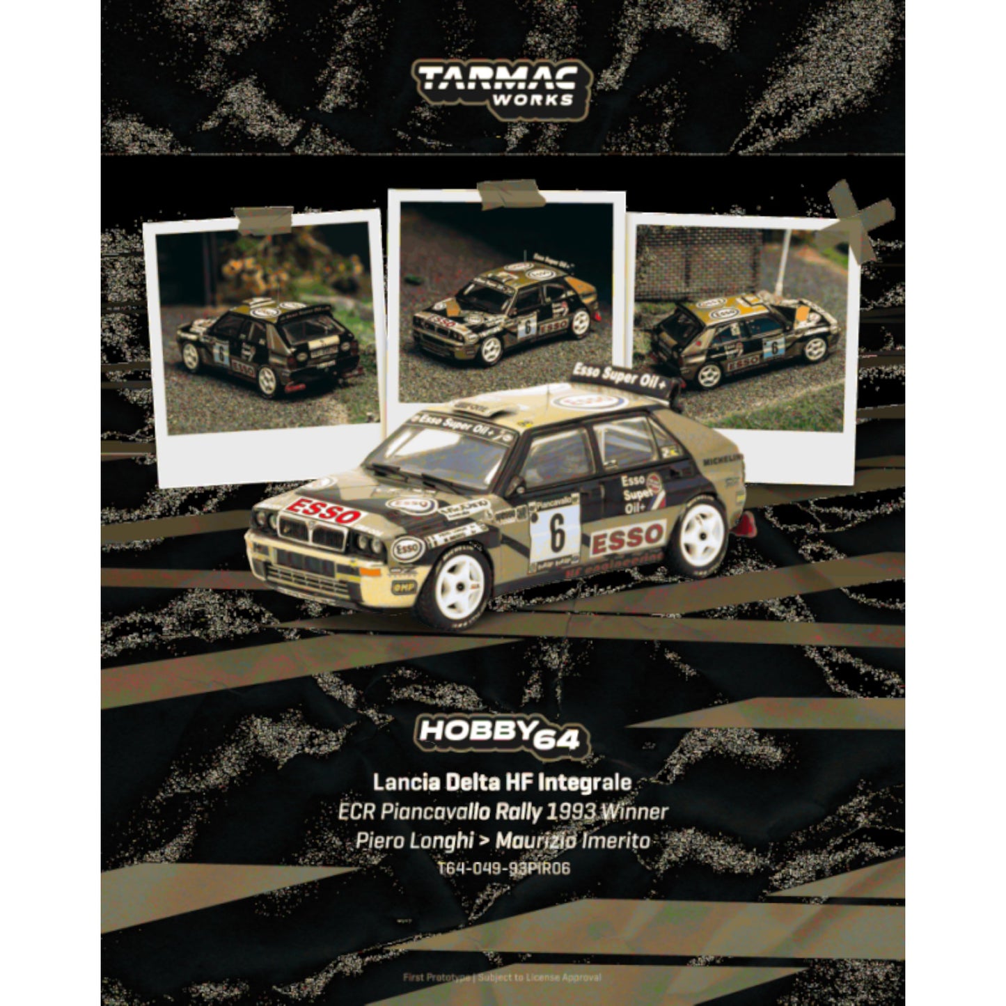 Tarmac Works - Pre-Order - 1993 Lancia Delta HF Integrale #6 Piero Longhi ECR Piancavallo Rally Winner - T64-049-93PIR06