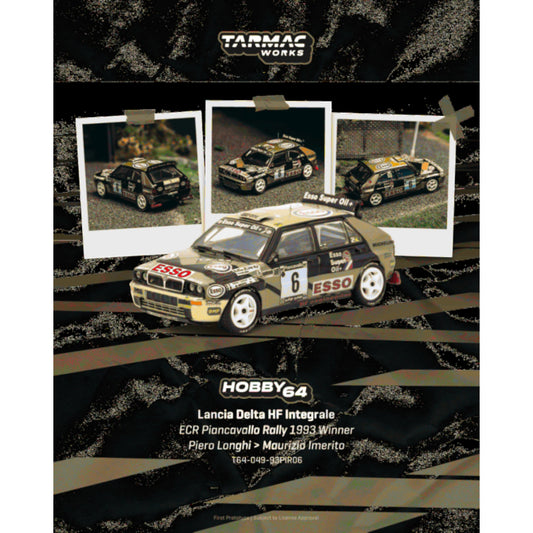 Tarmac Works - Pre-Order - 1993 Lancia Delta HF Integrale #6 Piero Longhi ECR Piancavallo Rally Winner - T64-049-93PIR06