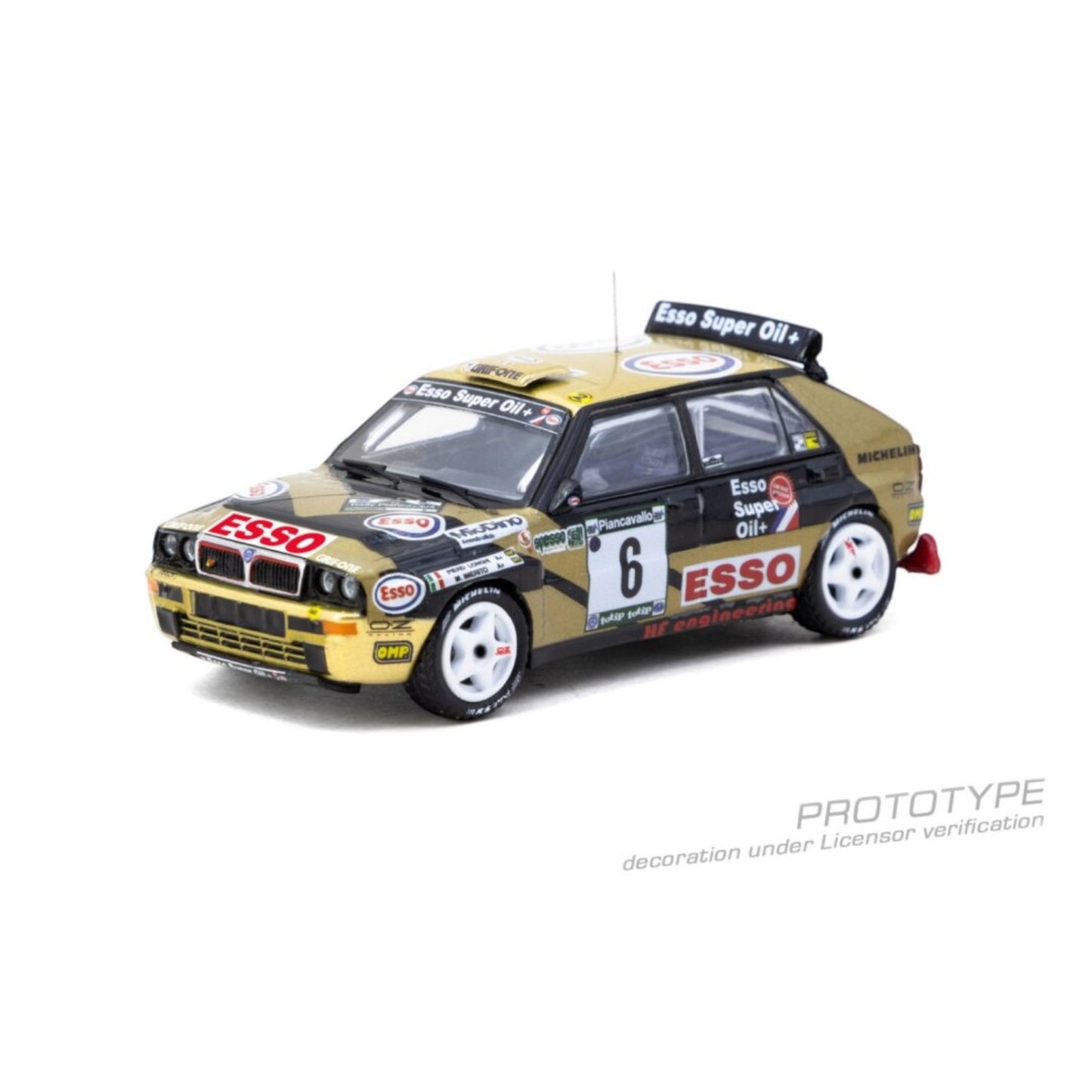 Tarmac Works - Pre-Order - 1993 Lancia Delta HF Integrale #6 Piero Longhi ECR Piancavallo Rally Winner - T64-049-93PIR06