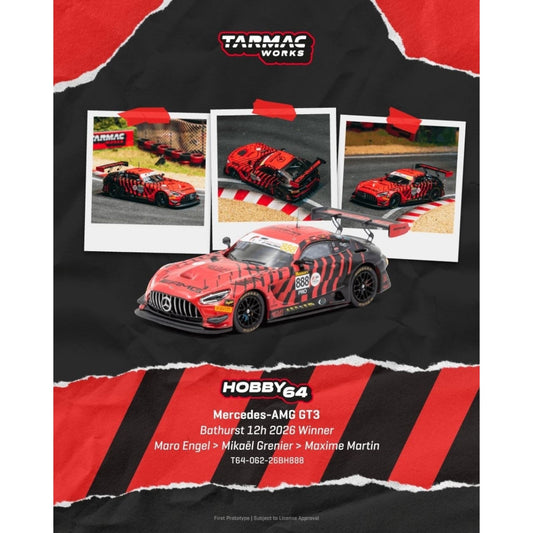 Tarmac Works - Pre-Order - 2026 Mercedes Benz AMG GT GT3 #888 Maro Engel Bathurst 12h. - T64-062-26BH888