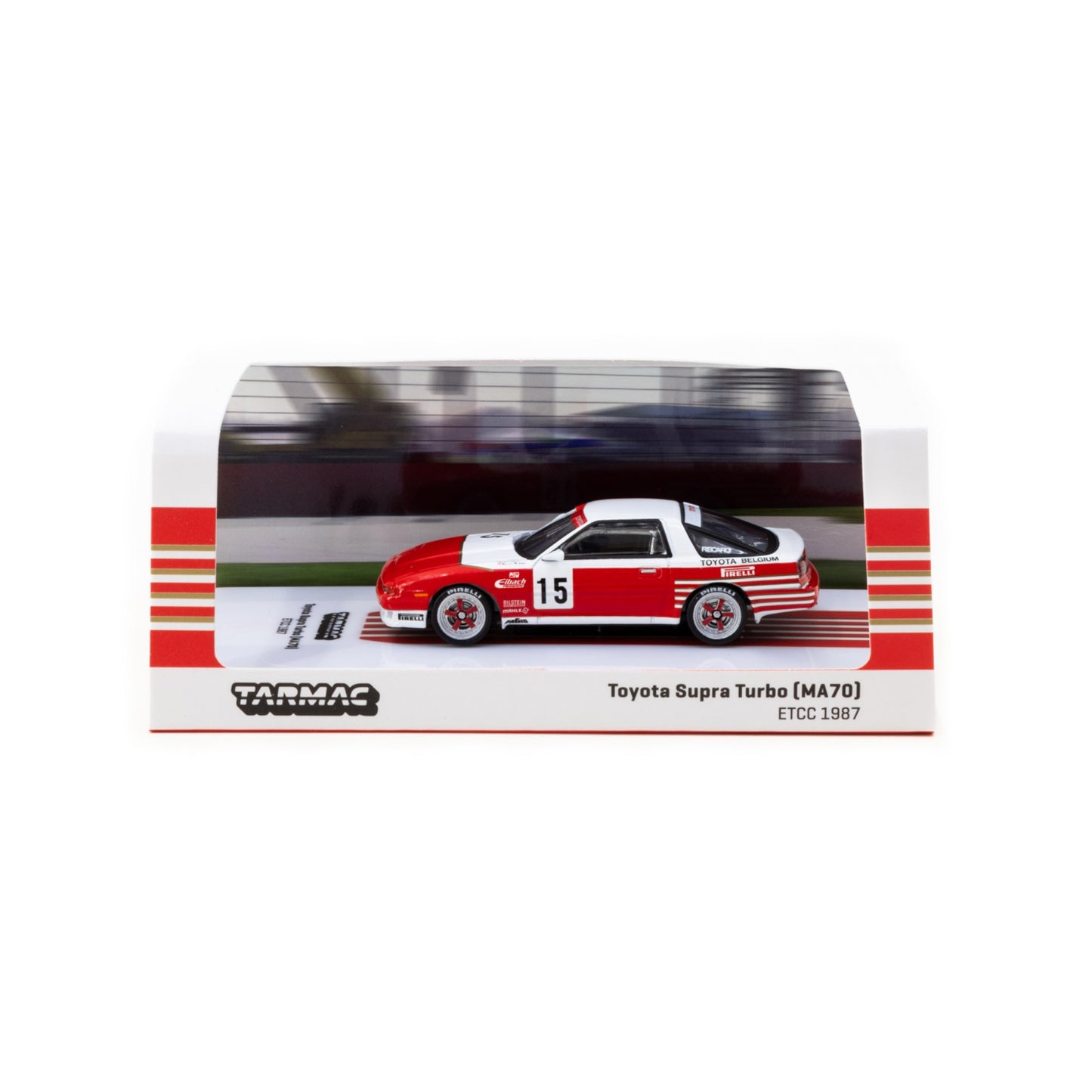 Tarmac Works - 1987 Toyota Supra Turbo (MA70) #15, red/white - T64-064-87RTC15