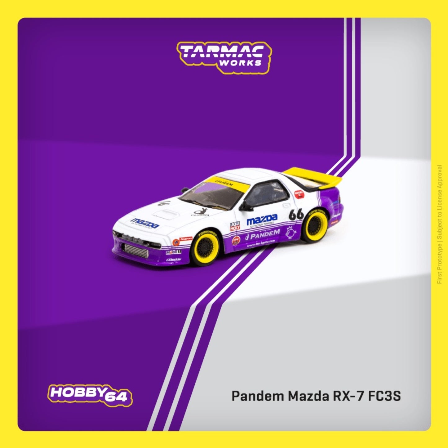Tarmac Works - Pandem Mazda RX7 FC3S, white/purple - T64-066-WP