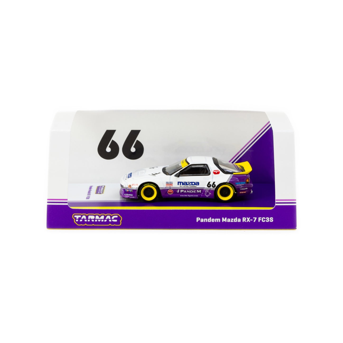 Tarmac Works - Pandem Mazda RX7 FC3S, white/purple - T64-066-WP