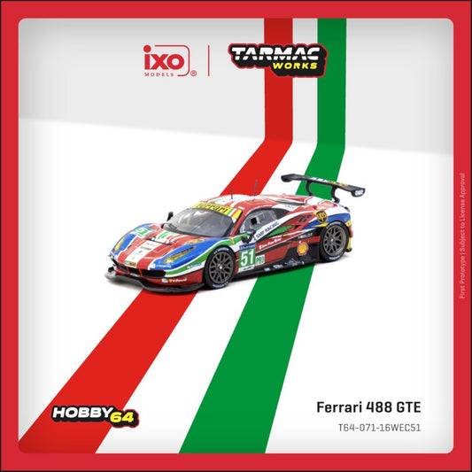 Tarmac Works - Pre-Order - 2016 Ferrari 488 GTE #51 - T64-071-16WEC51