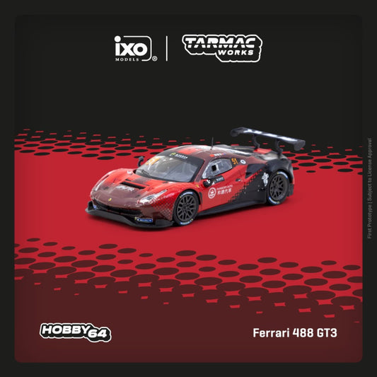 Tarmac Works - Pre-Order - 2022 Ferrari 488 GT3 #51 Chen Weian, Macau GT Cup 2022 - T64-072-22MGP51
