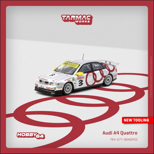 Tarmac Works - Pre-Order - 1996 Audi A4 Quattro #3 Frank Biela Macau Guia Race Winner - T64-077-96MGP03