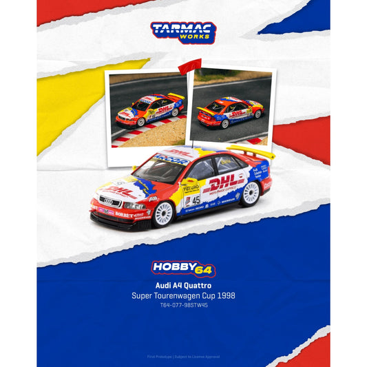 Tarmac Works - Pre-Order - 1998 Audi A4 Quattro #45 Frank Biela Super Tourenwagen Cup - T64-077-98STW45