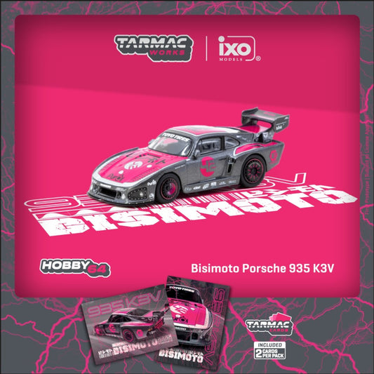 Tarmac Works - Pre-Order - Bisimoto Porsche 935 K3V, grey/pink - T64-079-K3V