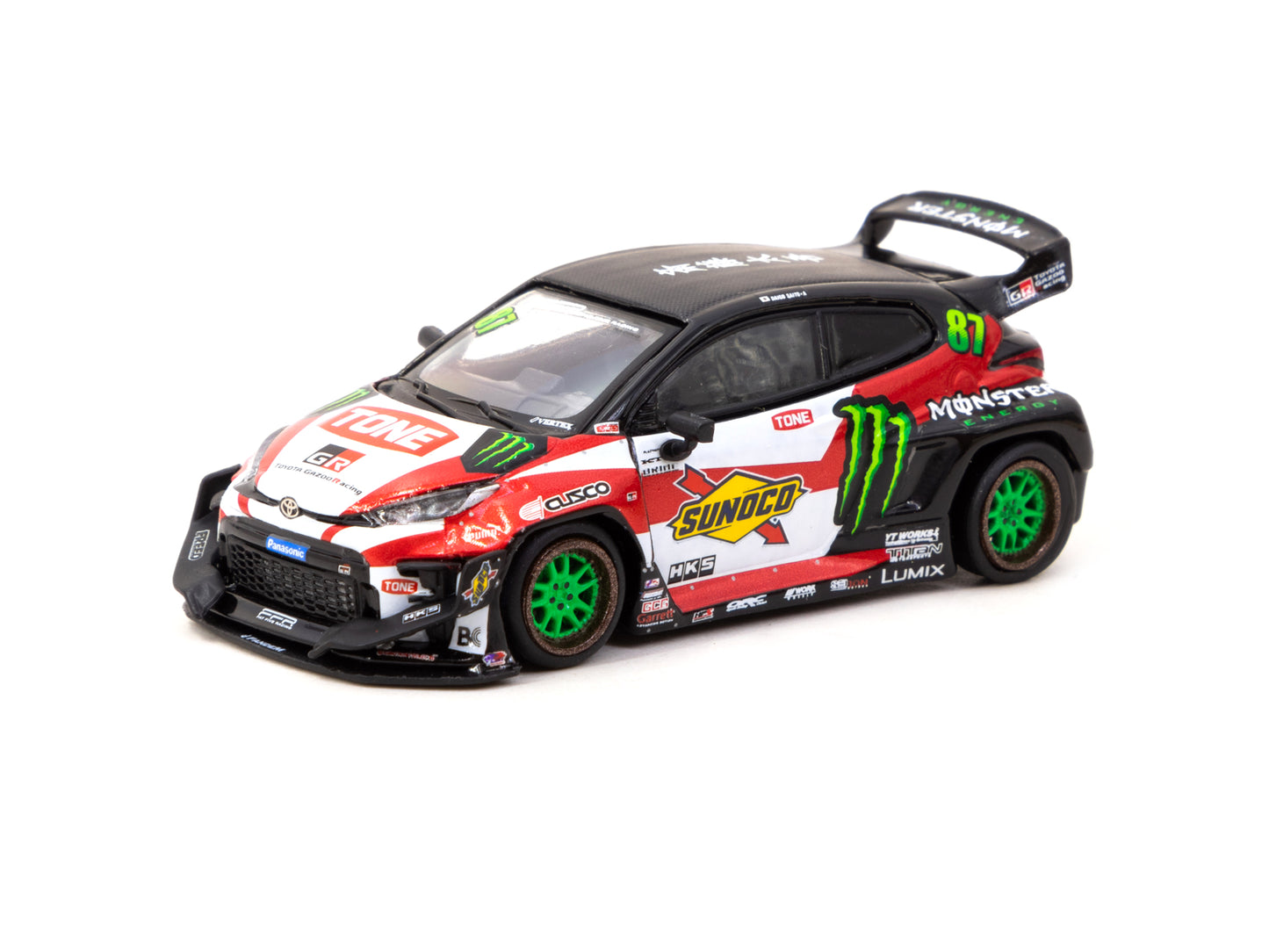 Tarmac Works - Pandem Yaris #87 Drift, black/red - T64-080-MON - 1:64