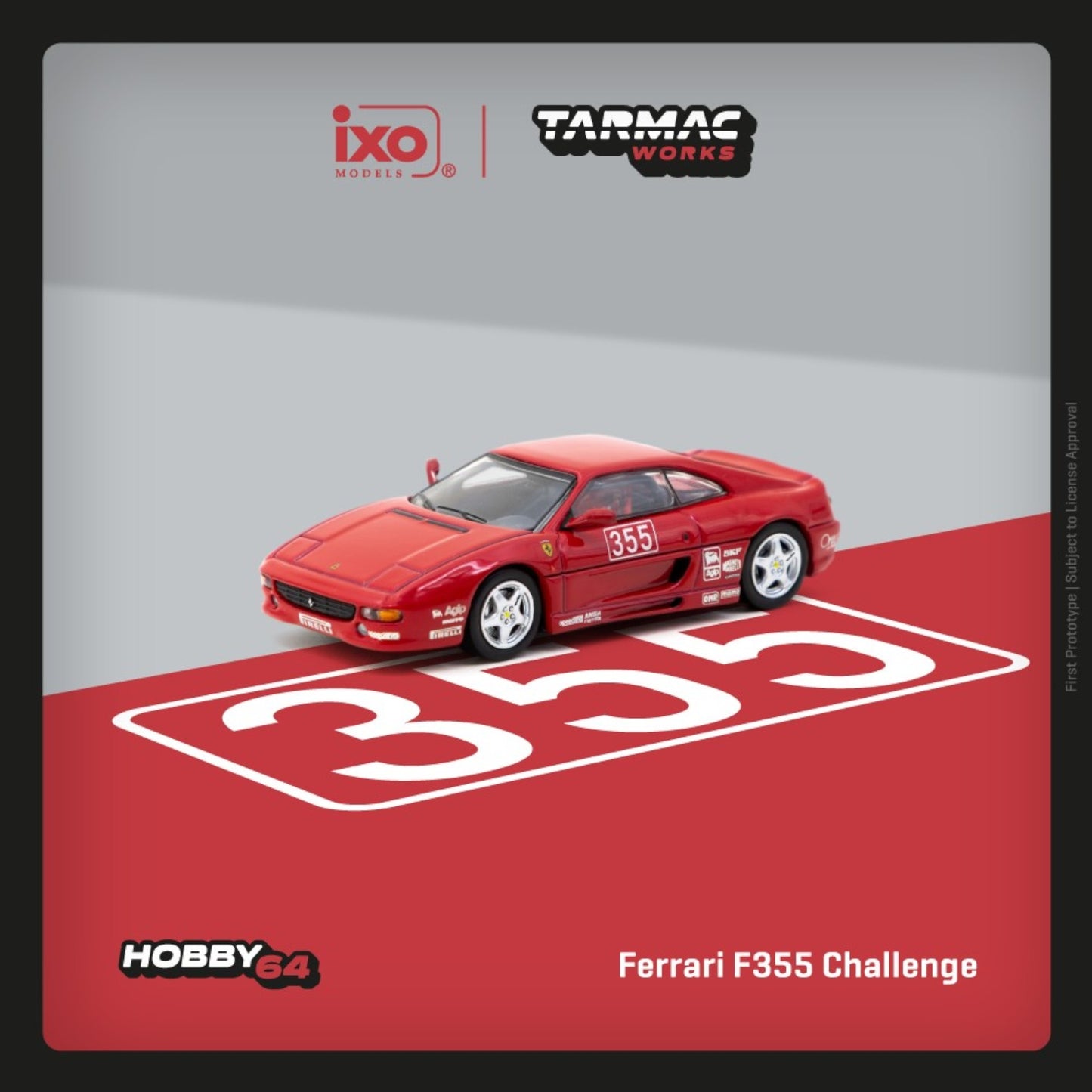Tarmac Works x IXO - Pre-Order - Ferrari F355 Challenge Presentation, red - T64-083-PRE