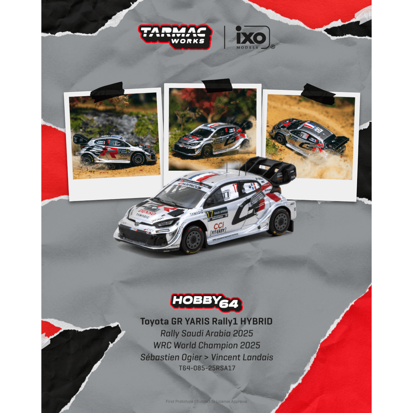 Tarmac Works - Pre-Order - 2025 Toyota Yaris GR Rally1 Hybrid #17 - T64-085-25RSA17