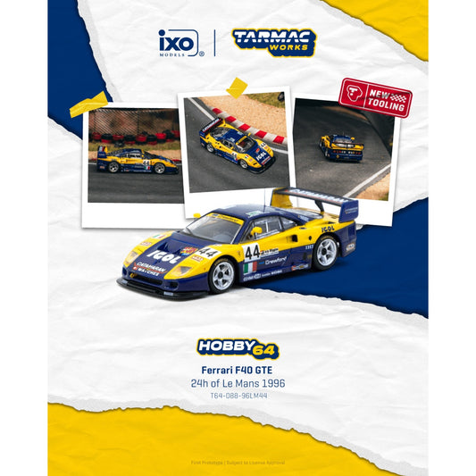 Tarmac Works - Pre-Order - Ferrari F40 GTE #44 24h of Le Mans - T64-088-96LM44