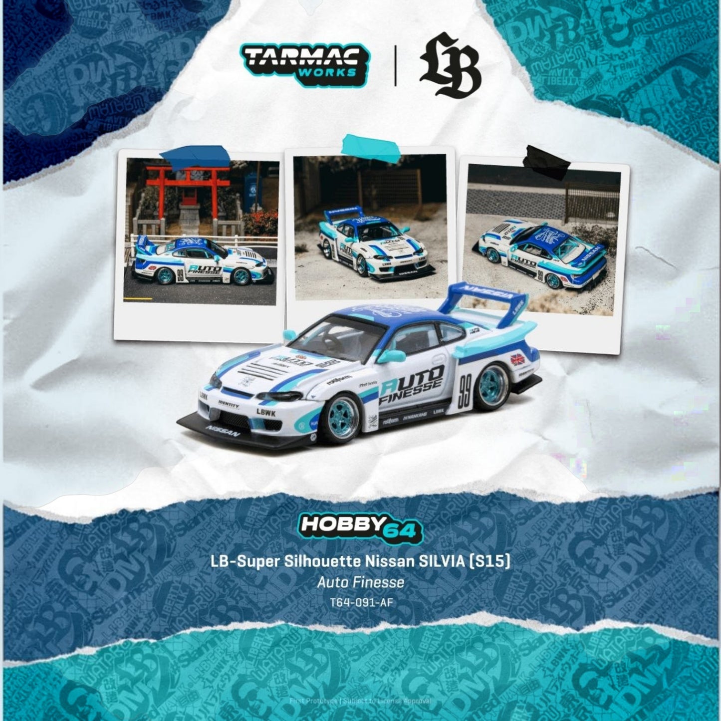 Tarmac Works - Pre-Order - 2025 Nissan Skyline (S15) LB Super Silhouette Auto Finesse - T64-091-AF