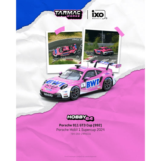Tarmac Works - Pre-Order - 2024 Porsche 911 GT3 Cup (992) #1 Harry King Porsche Mobil 1 Supercup - T64-093-24PSC01