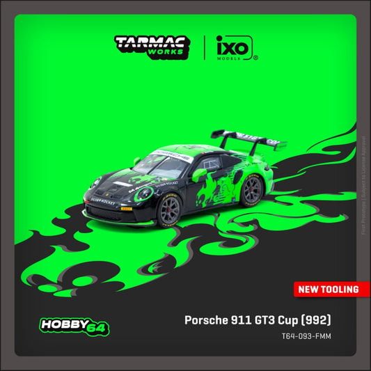 Tarmac Works - Pre-Order - Porsche 911 GT3 Cup (992) Fire Monkey Motorsport - T64-093-FMM