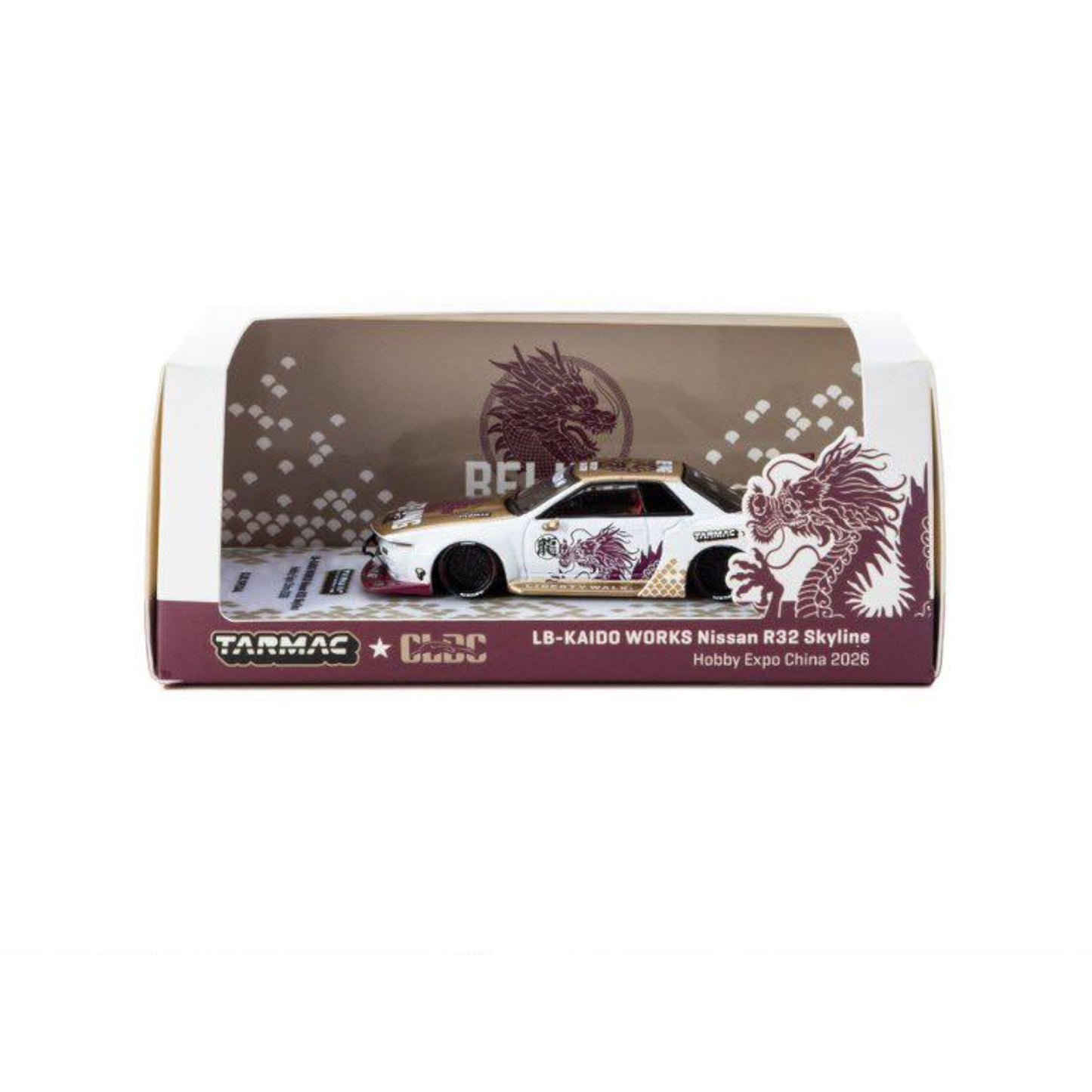 Tarmac Works - Pre-Order - LB-KAIDO WORKS Nissan R32 Skyline HEC2026 - Beijing Edition - T64-097-26HEC
