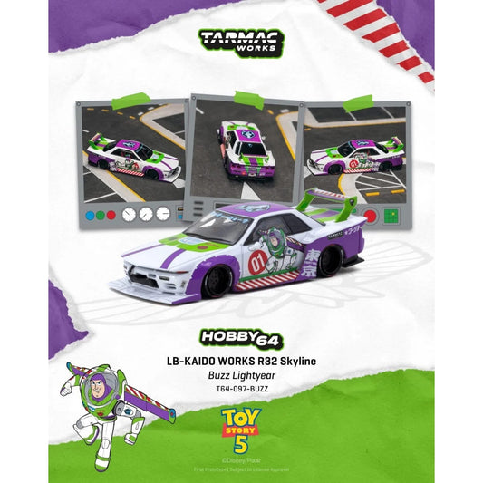 Tarmac Works - Pre-Order - LB-KAIDO WORKS Nissan R32 Skyline Buzz - Comic Con 2026 - T64-097-BUZZ