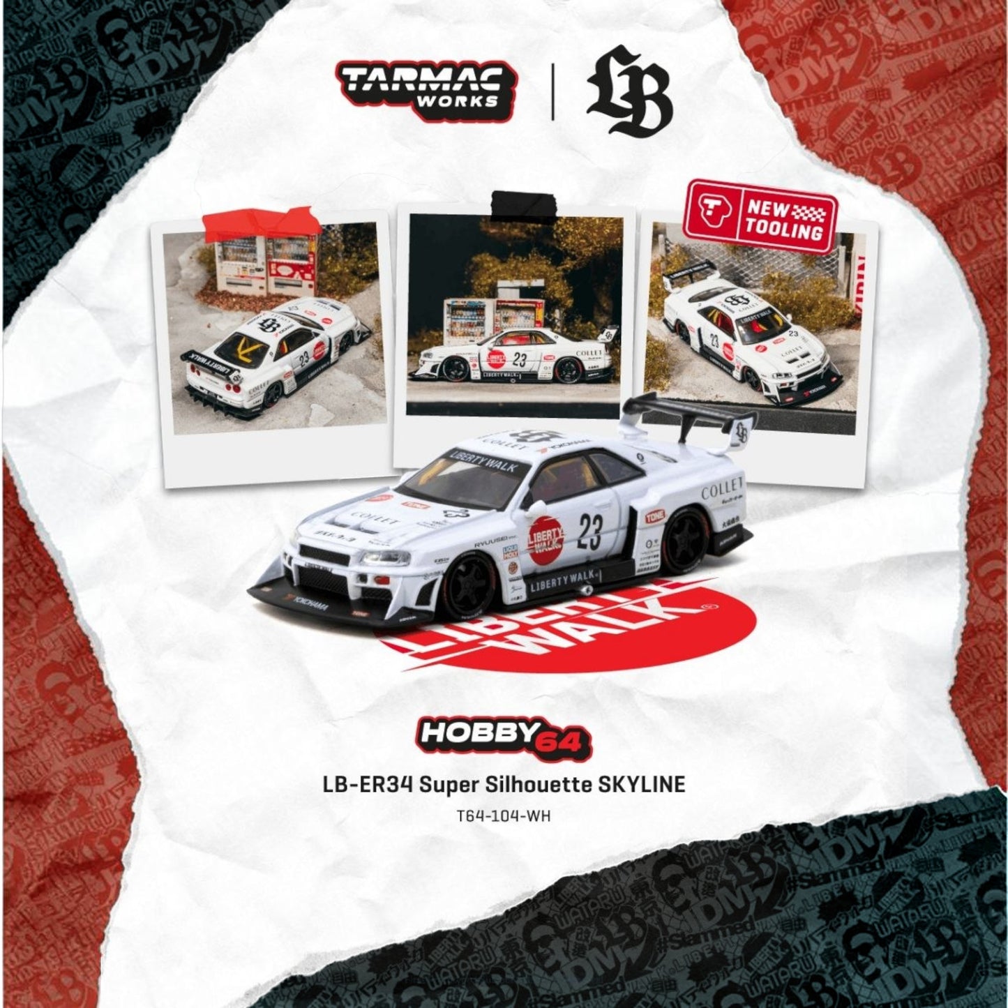 Tarmac Works - Pre-Order - 2025 Nissan Skyline GT-R (R34) LB Super Silhouette Collet - T64-104-WH