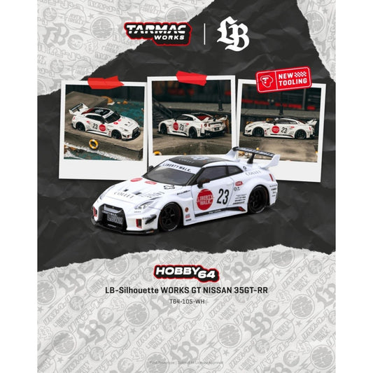 Tarmac Works - Pre-Order - 2026 Nissan GT-R (R35) LB-Silhouette Works #23, white - T64-105-WH